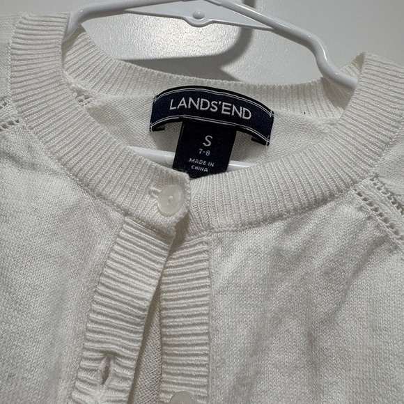 Lands end white cardigan sweater - Picture 3 of 5